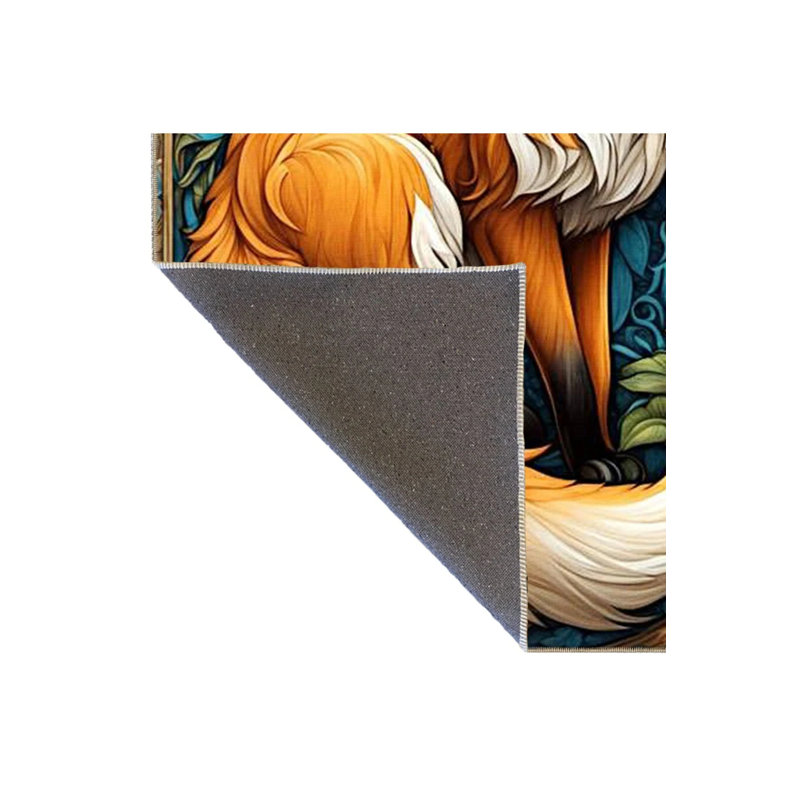 Tapis décoratif lavable jaune moderne, Rectangle 5 pi 2 po x 7 pi 7 po