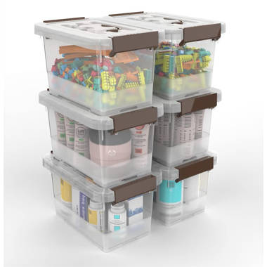 Sterilite Convenient Home 3-Tiered Stack Carry Storage Box, Clear