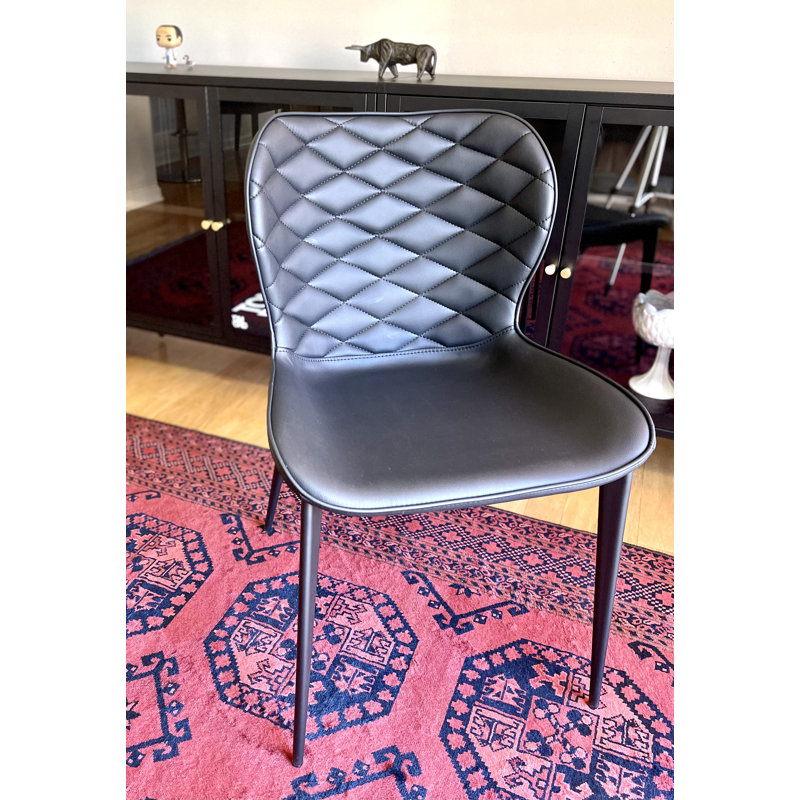 Chaise d'appoint rembourrée Stacia, Noir, Noir