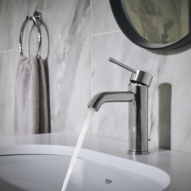 Essence New Single Hole Bathroom Faucet with Drain Assembly, Brushed Nickel Infinity