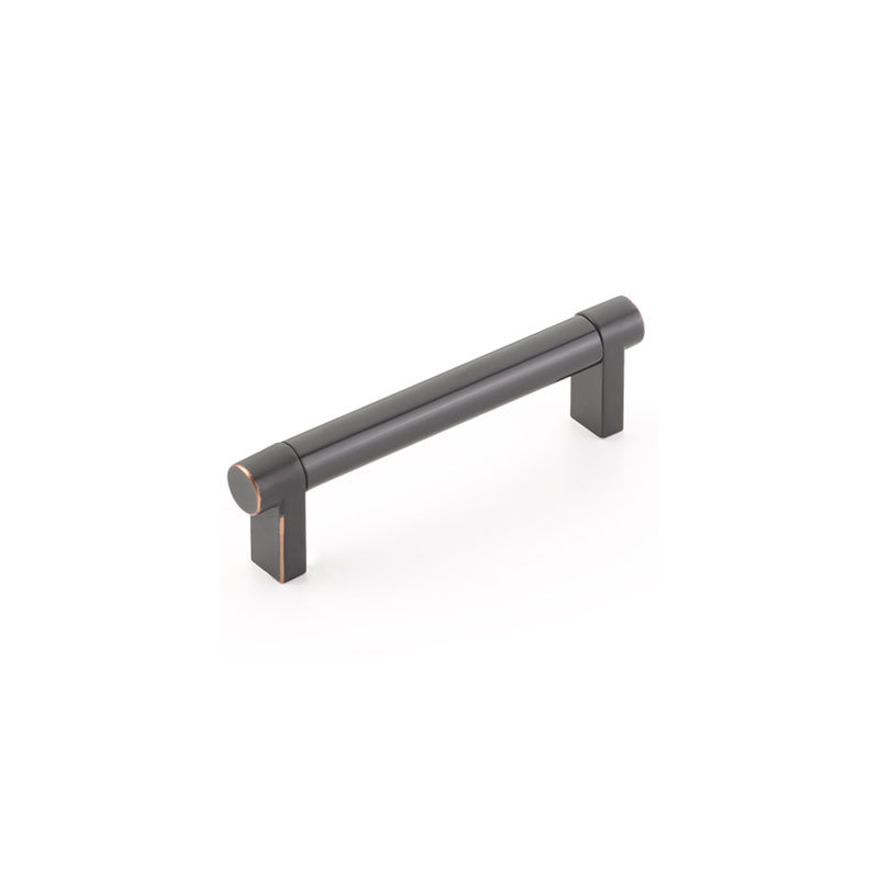 Emtek Select Cabinet Pull w/ Rectangular Stem & Smooth Bar, Oil Rubbed Bronze, 4" Center to Center