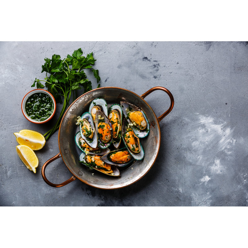 Shellfish Mussels Clams - Wrapped Canvas Print, 51cm H x 76cm W x 3.8cm D
