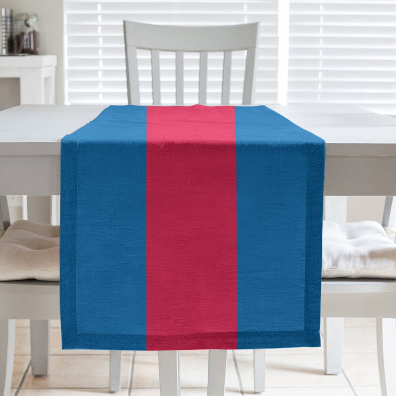 Chemin de table basket Philadelphia, L 72 po x l 16 po, Bleu / rouge / bleu, Polyester sergé