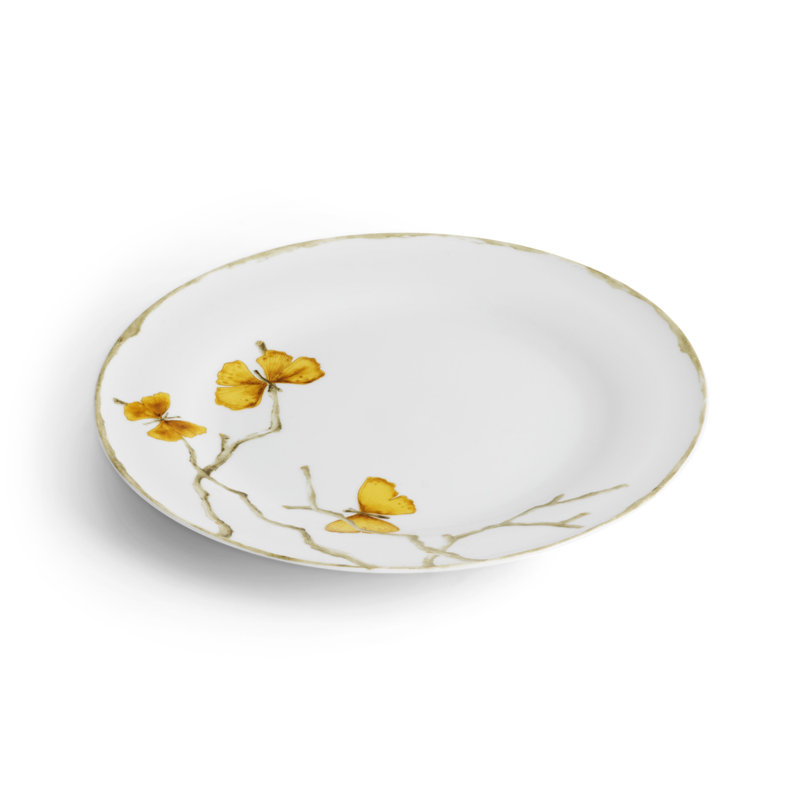 Butterfly Ginkgo Handmade Porcelain Dinner Plate
