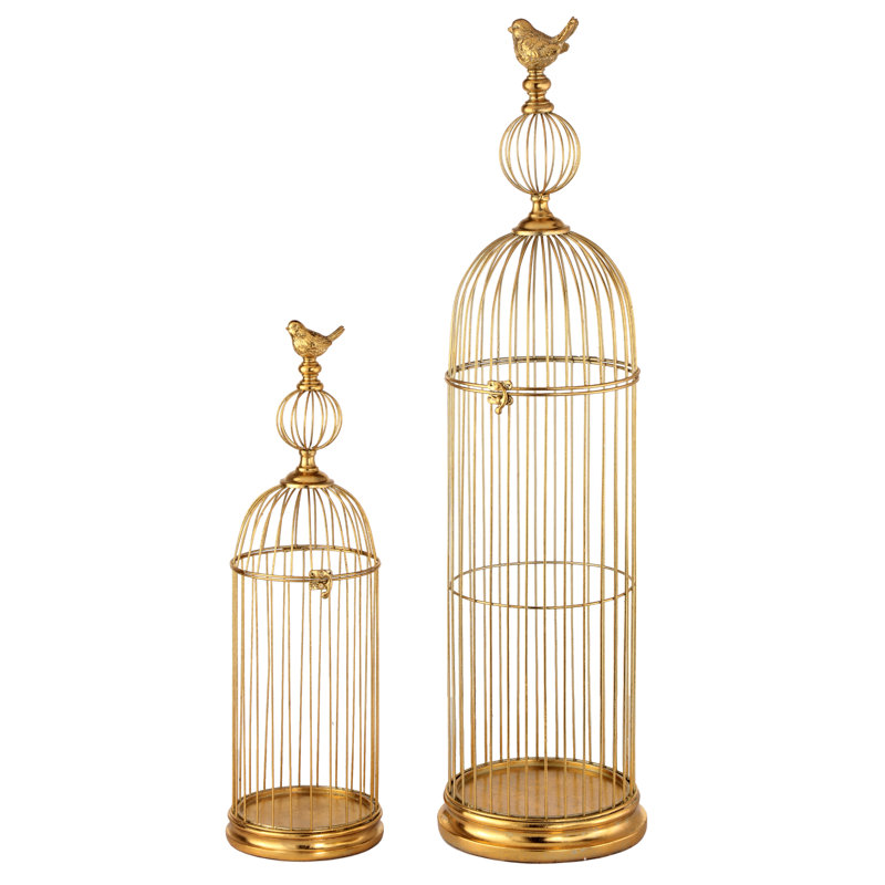 24-34" Metal And Resin Bird Cage 