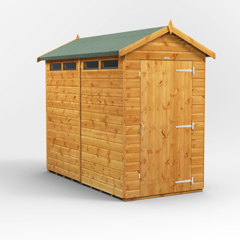 Powersheds 8 x 4ft Timber Tongue & Groove Security Apex Garden Shed