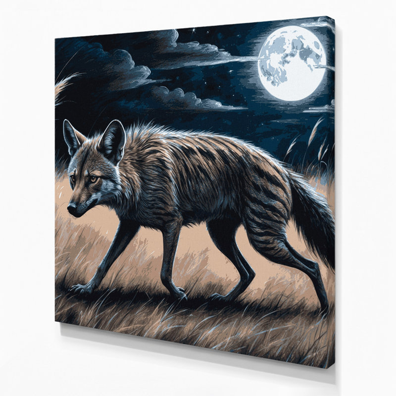 Faune loup gris, art mural sur toile, H 12 po x l 12 po