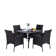 Alyah Dining Table With 4 PE Rattan Chairs For 4-person Dining Set