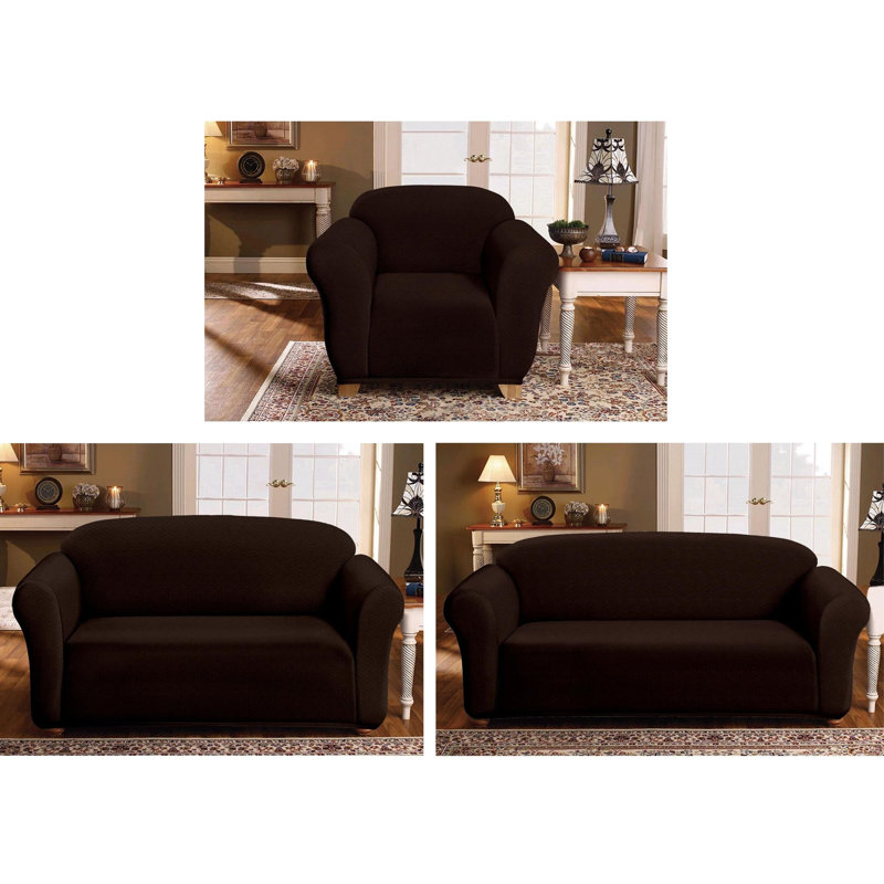 Housse pour fauteuil à coussins carrés / rectangulaires Milan, Mélange de polyester chocolat