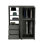 Armoire Kenya avec porte double, trois tiroirs, tablette à 3 niveaux et double tringle