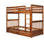 Lit superposé Twintwin avec deux tiroirs de rangement en noyer - Échelles additionnelles fonctionnelles et pratiques