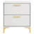 in White and Gold 2-Drawer Rectangular Nightstand