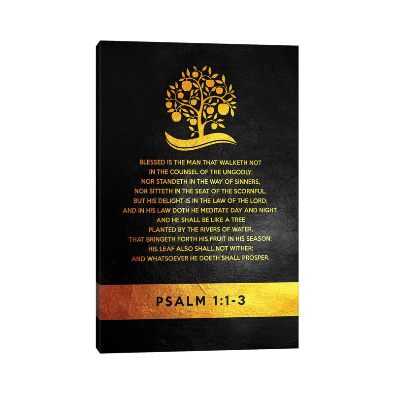 Psalm 1:1-3 Bible Verse by Adrian Baldovino - Wrapped Canvas Print, 66.04 cm H x 45.72 cm W x 3.175 cm D