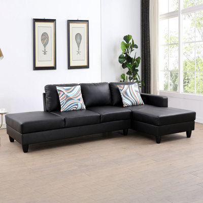 Ameenah 2 - Piece 101.5" Vegan Faux Leather Sofa&Chaise