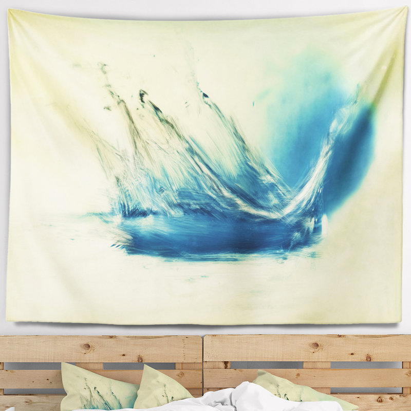 Tapisserie bleue splash d'eau douce Abstract, H 32 po x l 39 po