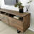 Modern TV Unit with 100% Solid Pine Wood & Rustproof Metal Frame, Walnut Finish | Dimensions: 67.0 x 15.7 x 11.8 inches | Antibacterial Design, 2 Shelves | Stylish & Functional for Living Room or Entertainment Space