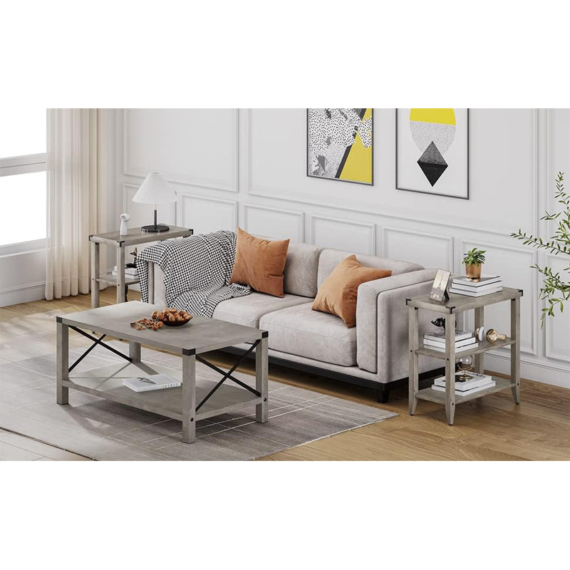 59.94cm W Solid + Manufactured Wood Bedside Table