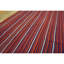 Tapis Kilim turc vintage à rayures colorées traditionnelles des années 1950, tissé à plat, 122 x 122 cm.