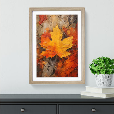 Leaf Expressionism No.3 - Single Picture Frame Print on Wood