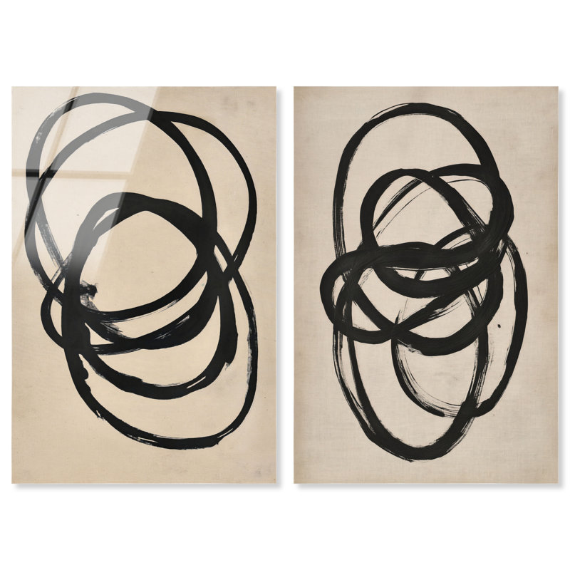 «Neutral Minimalist Harmony Set», reproduction d'art sur toile par Art Remedy, H 54 po x l 36 po