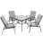 Baugus Steel Outdoor Stacking Dining Armchair with Cushion