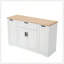 Buffet de rangement multifonctionnel avec table de salle à manger extensible, tablettes réglables et support coulissant à 3 niveaux-1123585528
