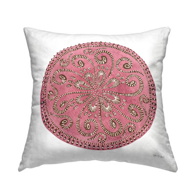 Coussin décoratif imprimé rose Mandala