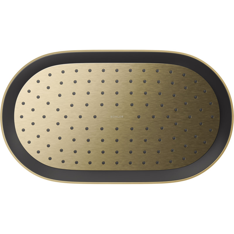 Statement 14" Single-Function Wall or Ceiling-Mount Round Rainhead, Oblong Rain Showerhead 2.5 GPM