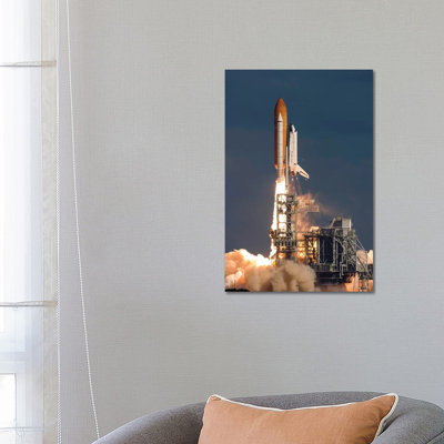 Space Shuttle Atlantis Clears the Tower at the Kennedy Space Center 1 Piece Wrapped Canvas Wall Art
