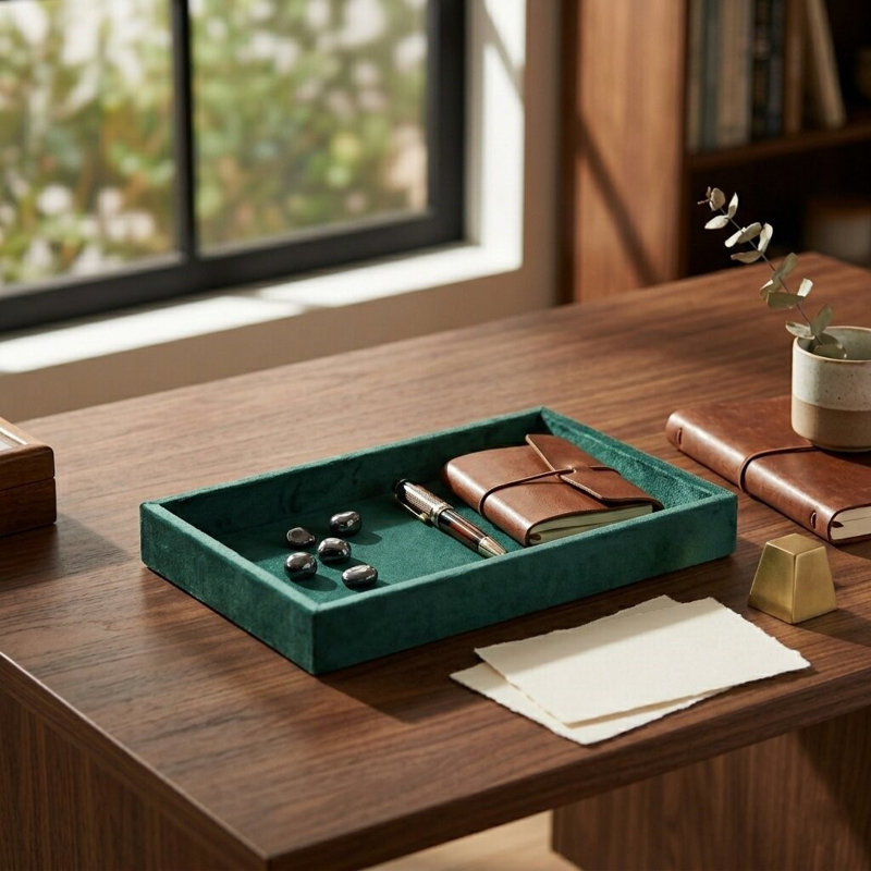 Cantora Paper Board Rectangular Tray, Green