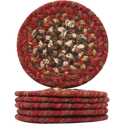 Premium Jute Braided Indoor Table Coasters - Set of 6, Size 4 inch round