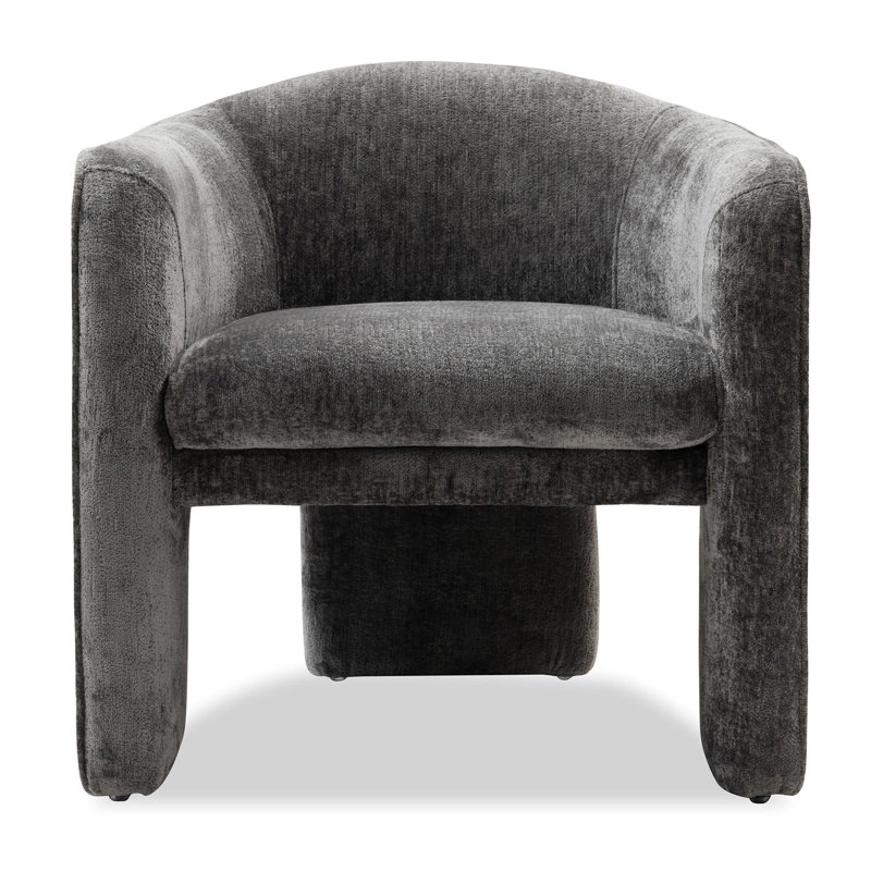 Chaise d'appoint Mezcal en chenille martelée, Gris