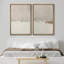Paysage minimaliste «Œuvre abstraite grunge beige beige, images murales simples minimalistes neutres, impression sur toile encadrée, 2 pièces»-119463605-92285391-92285392