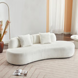 Castillon Modern Curved Upholstered Sofa with Pillows