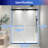 55-61“ W x 76” H North American Frameless Double Sliding Matte Black Shower Door With Adjustable Soft Closing Function 8mm Tempered Glass With Nano Easy Cleaning And Stick Explosion-proof Menbrance