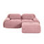 Canapé modulaire en L 82 po avec repose-pieds modulaire en velours côtelé rose 82 po sans assemblage-1885719721