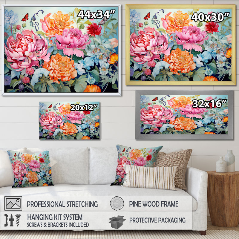 " Fashion Botanical Splendour ", H 12 po x l 20 po, Toile tendue
