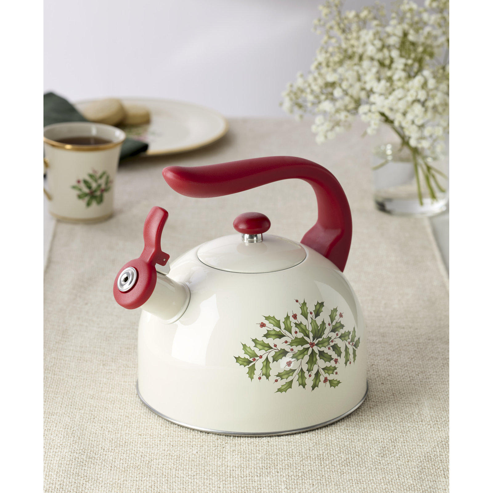 Holiday Metal Tea Kettle