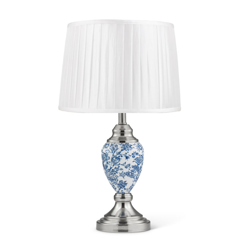 Pulcherie 44Cm White/Blue Table Lamp, Silver