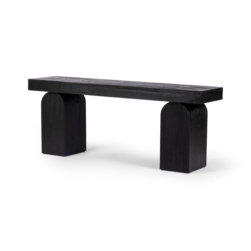 Juna 78'' Solid Wood Console Table, Black Elm Veneer