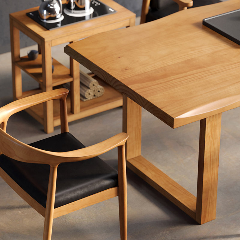 Brown Rectangular Solid Wood Dining Table, 29.53"H x 94.49"L x 37.4"W
