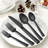 46-piece Matte Black Silverware Set