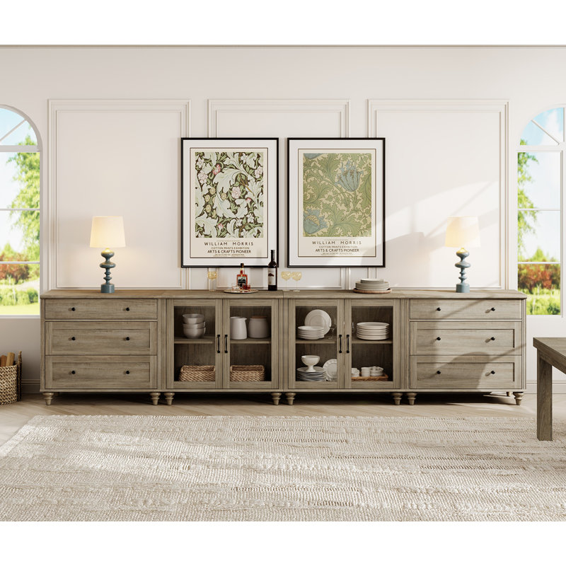 Aber 135.4'' Sideboard, Wash Gray