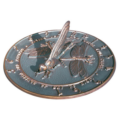 Dragonfly Weather Resistant Metal Insects Sundial