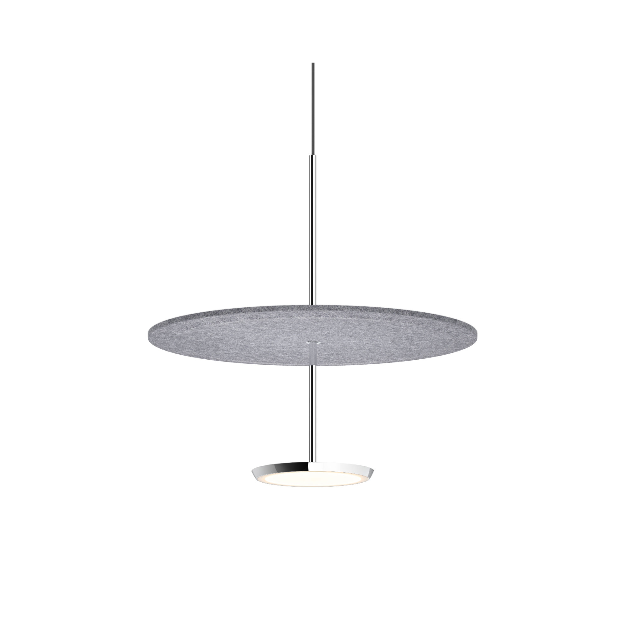 Sky Sound Pendant, Stone Gray, 17.5" H x 17.5" W x 17.5" D, Silver