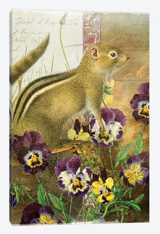 «Whimsical Animals Series: Chipmunk», impression sur toile tendue, 60" H x 40" W x 1.5" D, Wrapped Canvas