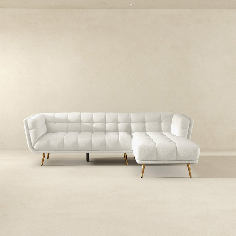 Canapé modulaire Addison, Orienté à droite, Crème Boucle