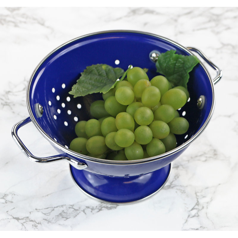 Prep & Savour Adame Steel Colander, Indigo, 7 QT