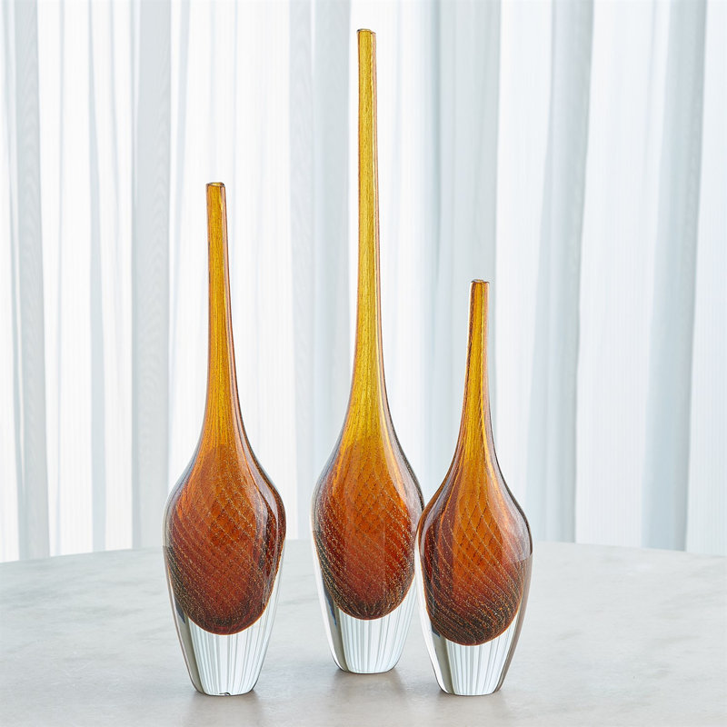Flecked Spire Bottle-Sm, Brown, Overall Height- 25.5"