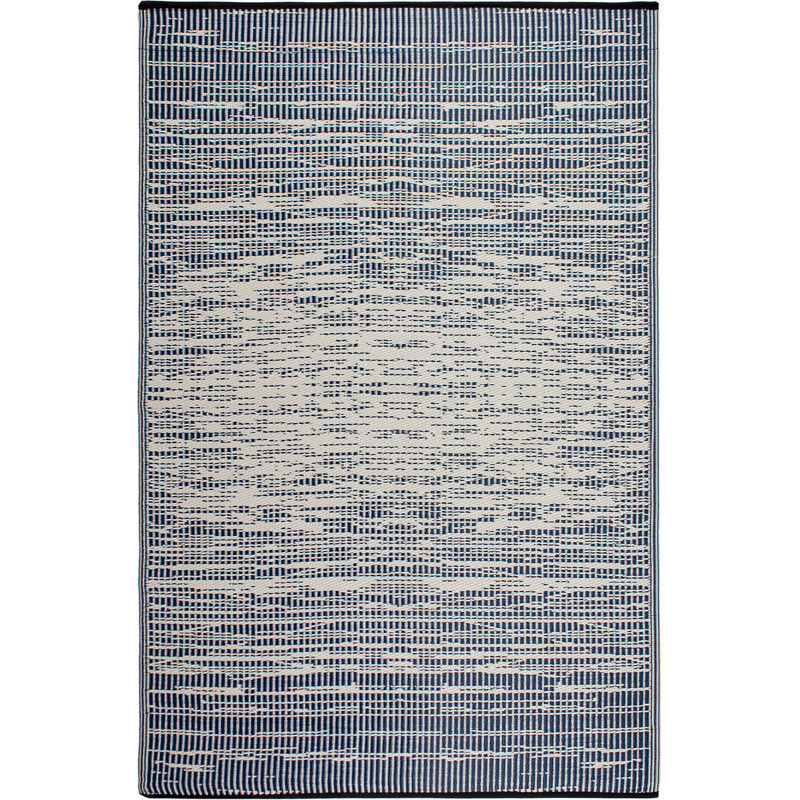 Outdoor Rug Plastic Straw Rug Waterproof Patio Kensi, Rectangle 4' x 6', Brooklyn - Blue